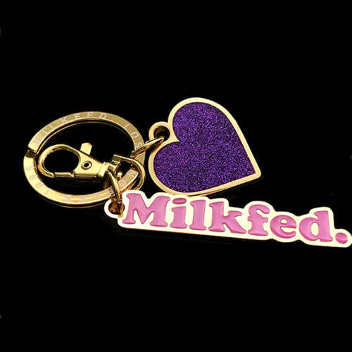 personalised pink enamel name keyrings makers customized glittering colorful word key chains wholesale manufacturers